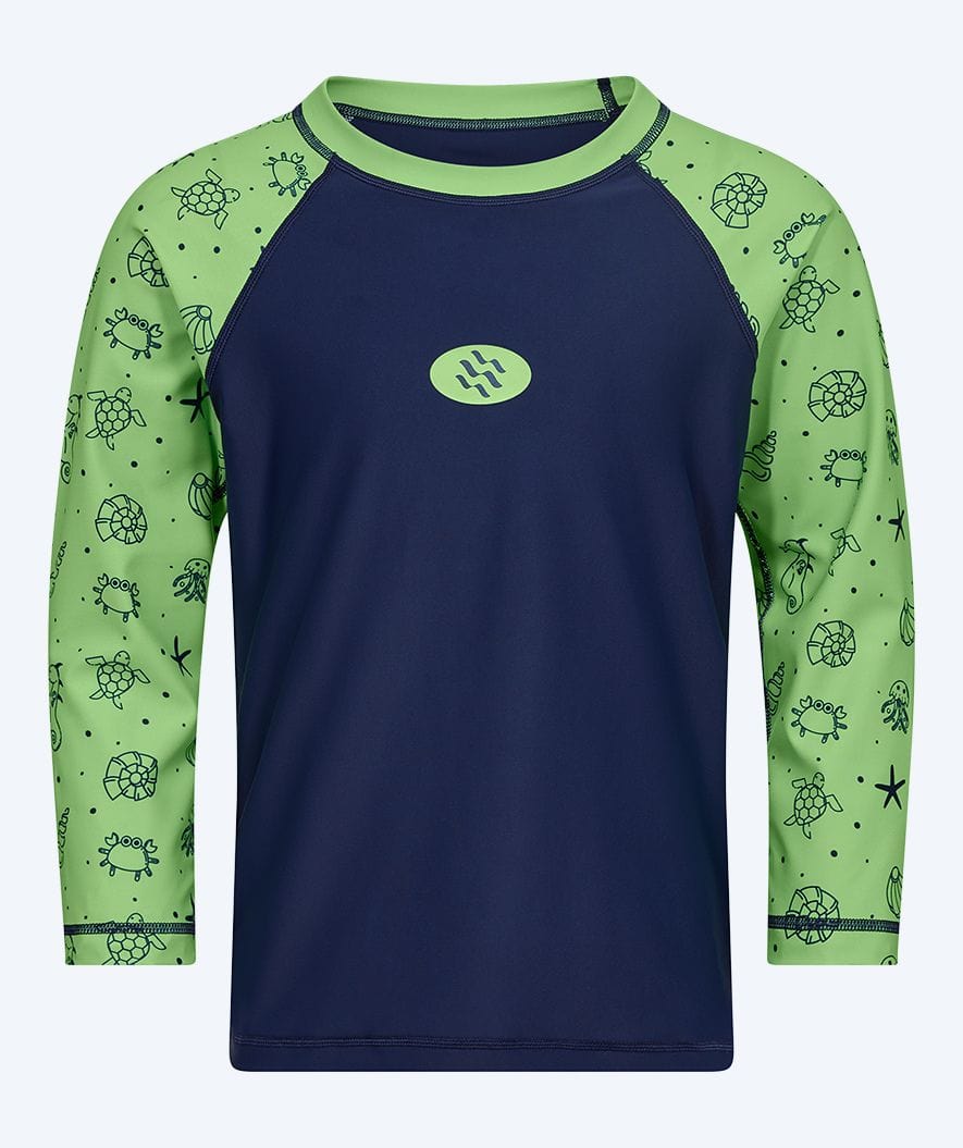 Watery UV shirt for kids - Brandman Long Sleeved Rashguard - Green/blue