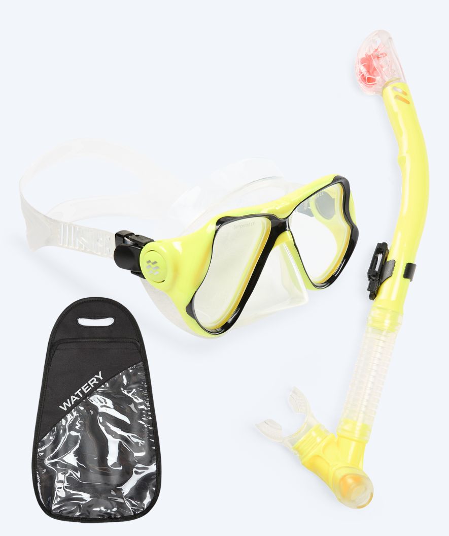 Watery Combo snorkel set for adults - Hudson Full-dry - Yellow