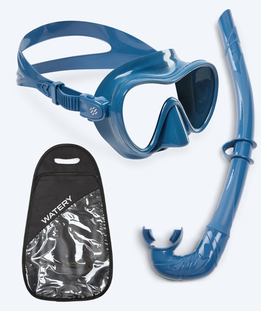 Watery Combo snorkel set for adults - Cliff - Blue
