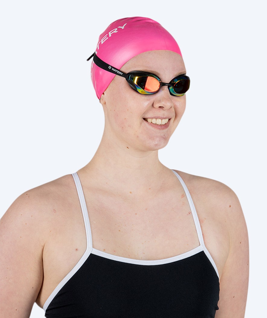 Watery swim cap for long hair - Signature - Pink
