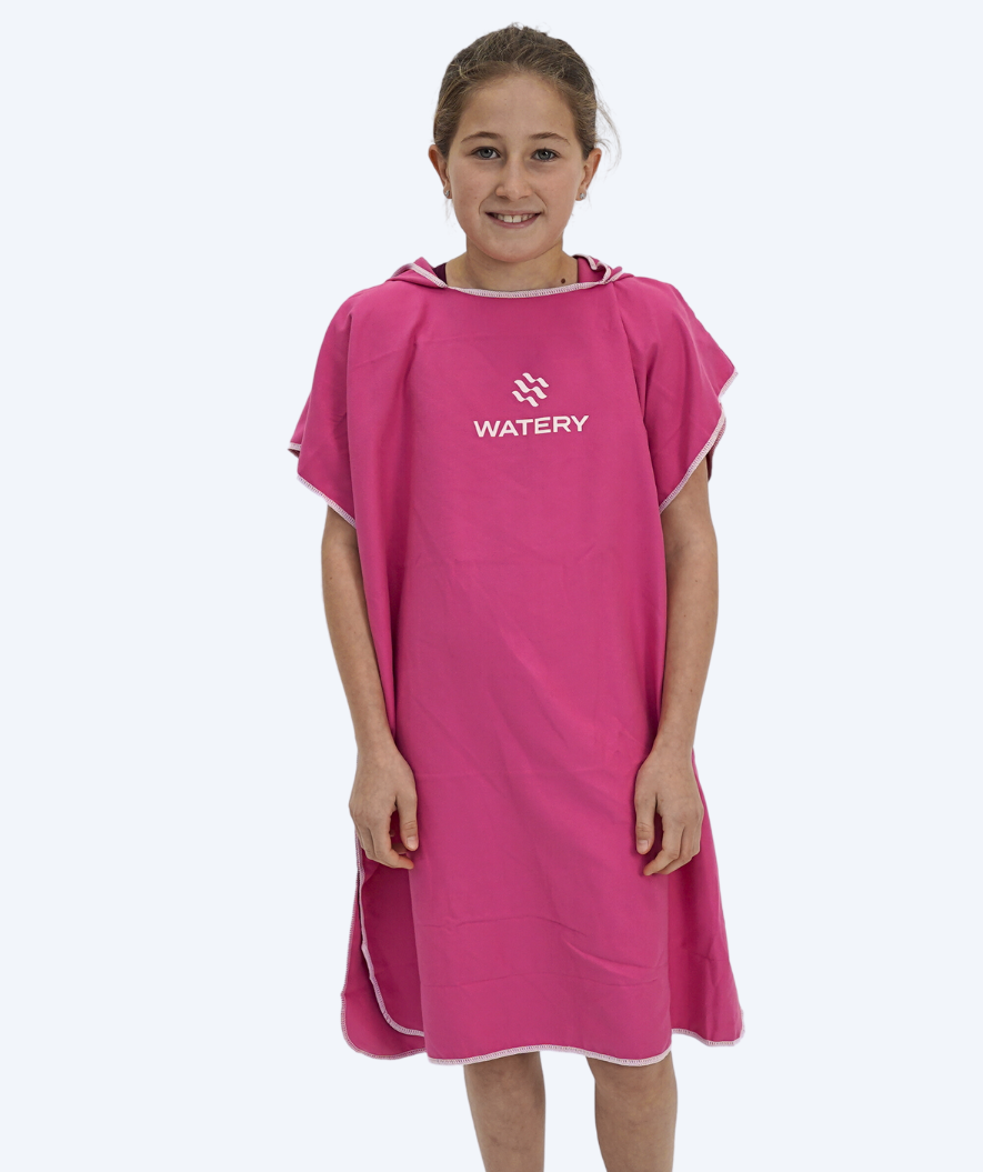 Watery bathing poncho for junior (6-15) - Microfiber - Pink
