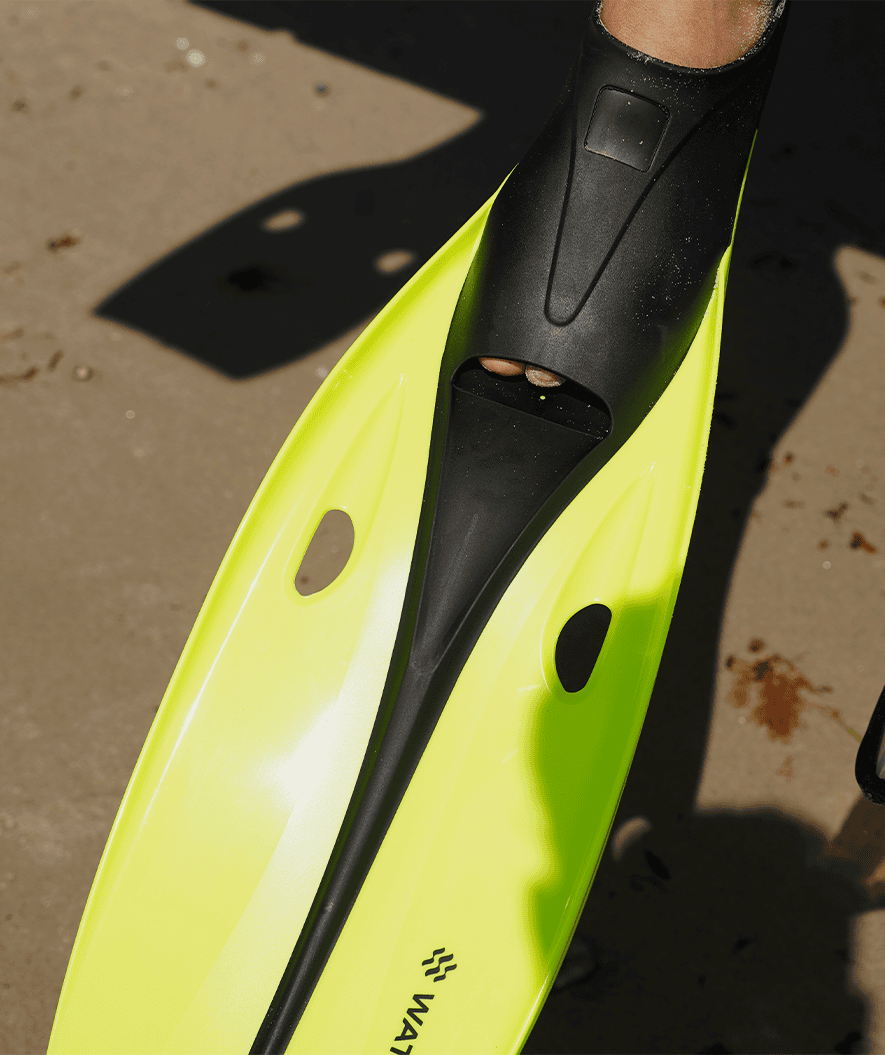 Watery diving fins for juniors/adults (33-46) - Breeve Longtail - Black/Green