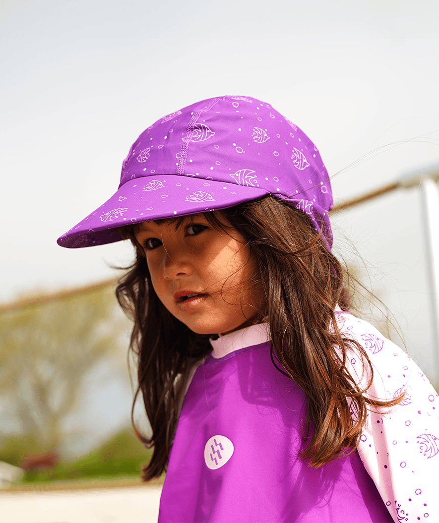 Watery sunhat for kids - Cascade - Purple