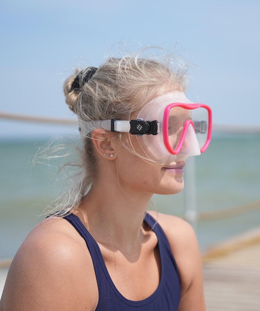 Watery snorkel set for adults (from 15 years) - Coast/Skipper - Red/black