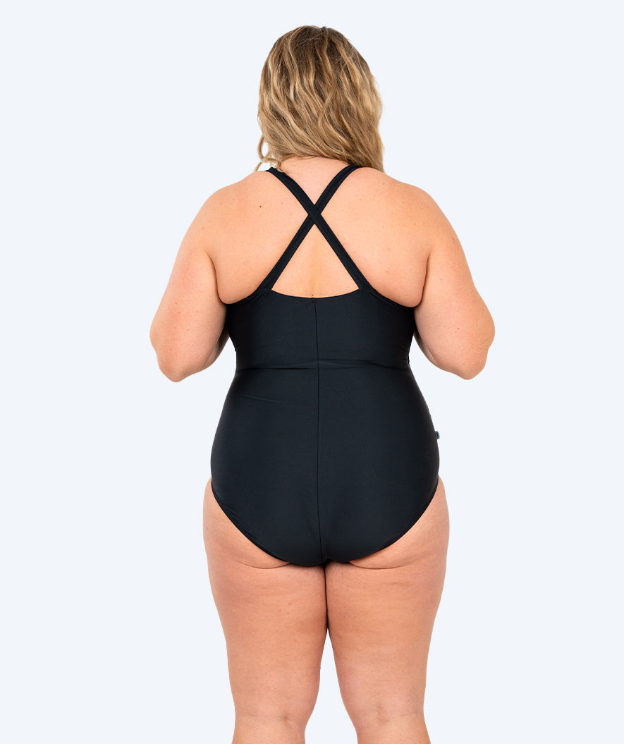 Watery swimsuit in big sizes for women - Kaito - Black/white