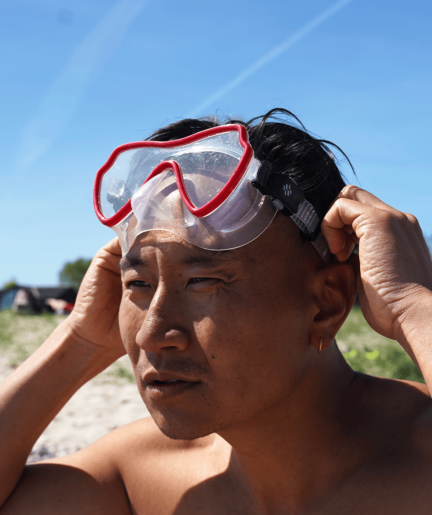 Watery snorkel set for adults (from 15 years) - Fraser/Coast/Delmere - Red/black