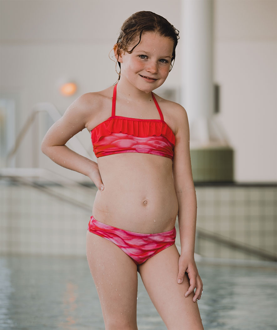 Watery mermaid bikini top for girls - Pink Blush