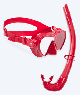 Watery Combo snorkel set for kids - Cliff - Dark red