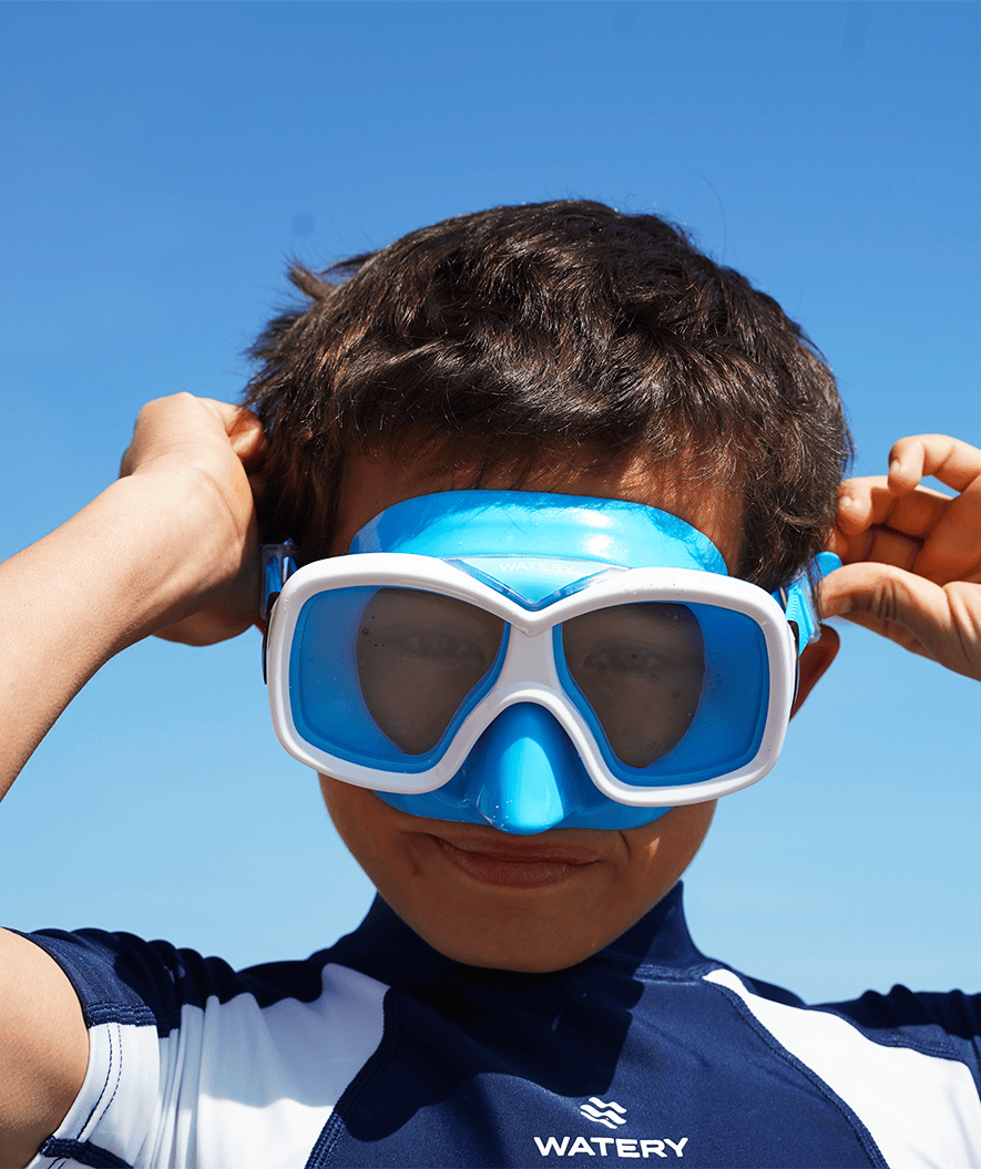 Watery snorkel set for junior (8-15) - Misu/Rilian - Blue/Black