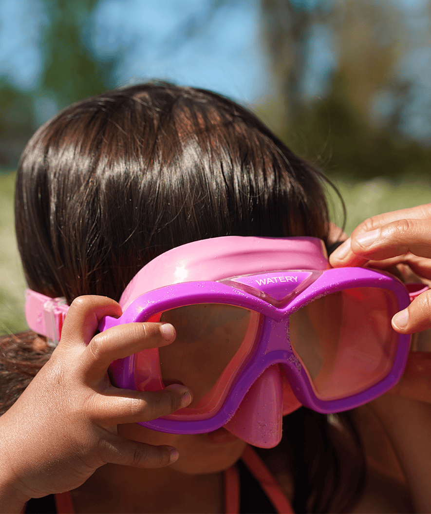Watery Combo snorkel set for junior (8-15) - Misu - Pink/Purple