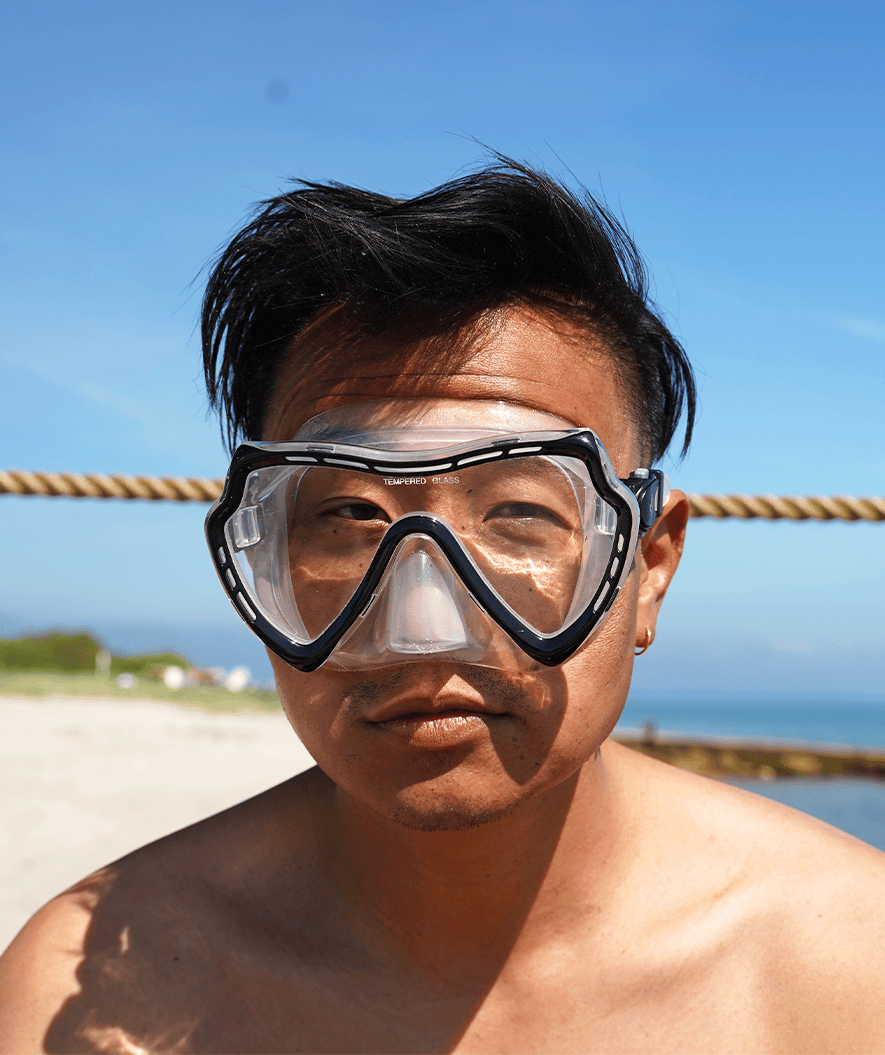 Watery Combo snorkel set for adults (from 15 years) - Nebula - Black