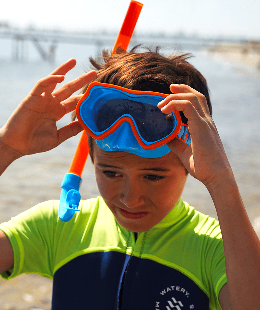 Watery snorkel set for kids (4-10) - Pulina/Fleetwood - Orange/Blue