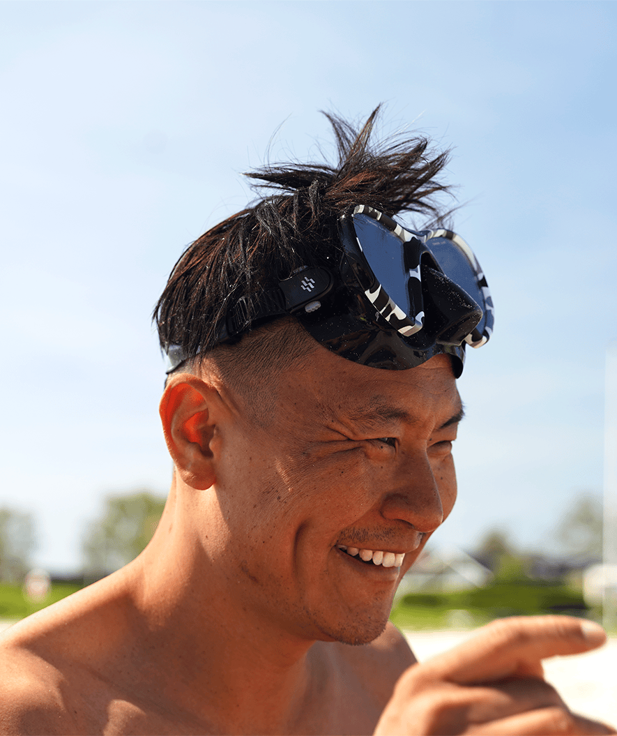 Watery Combo snorkel set for adults (from 15 years) - Rudder Camo/Itzel - Black