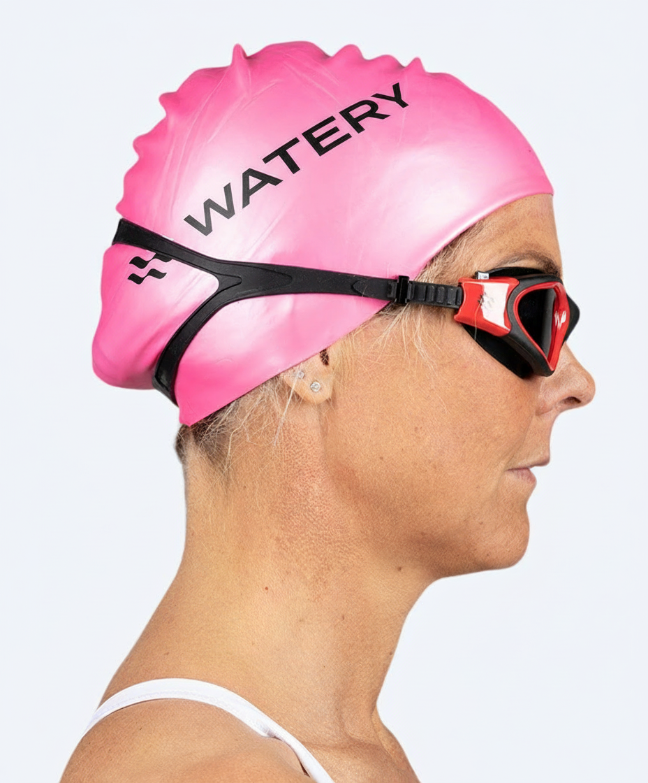 Watery swim cap for long hair - Signature - Pink