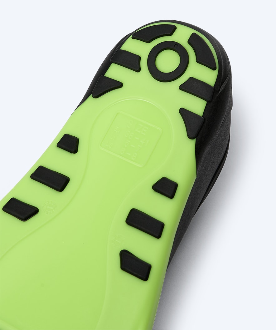 Watery diving fins for juniors/adults (33-46) - Breeve Longtail - Black/Green