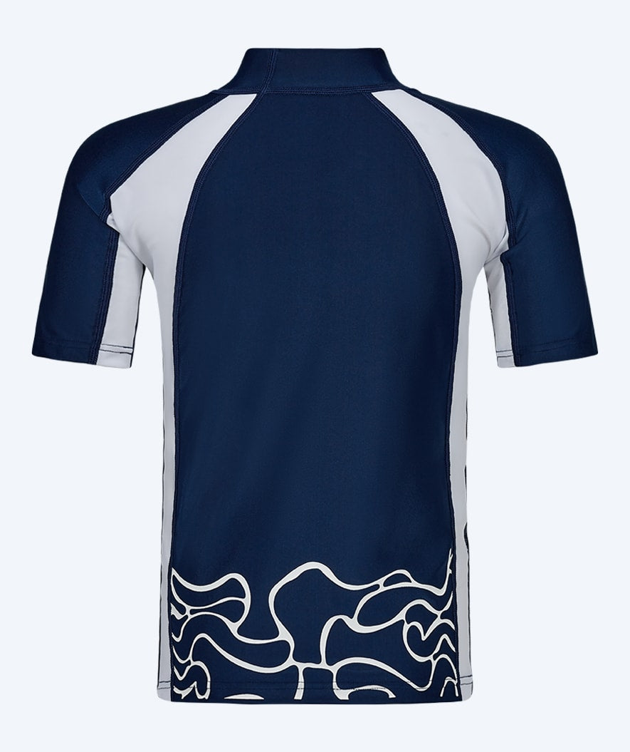 Watery UV shirt for kids - Chilton Short Sleeved Rashguard - Dark blue/white