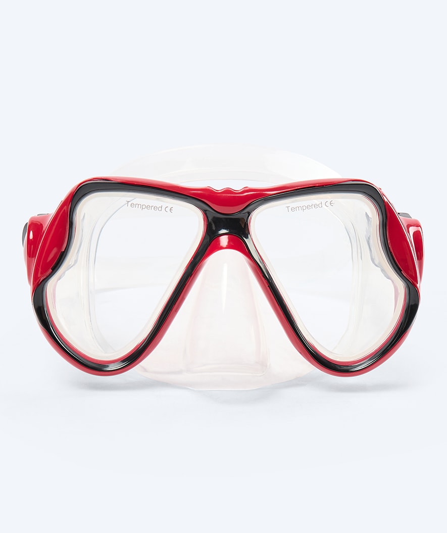 Watery Combo snorkel set for adults - Hudson Semi-Dry - Red