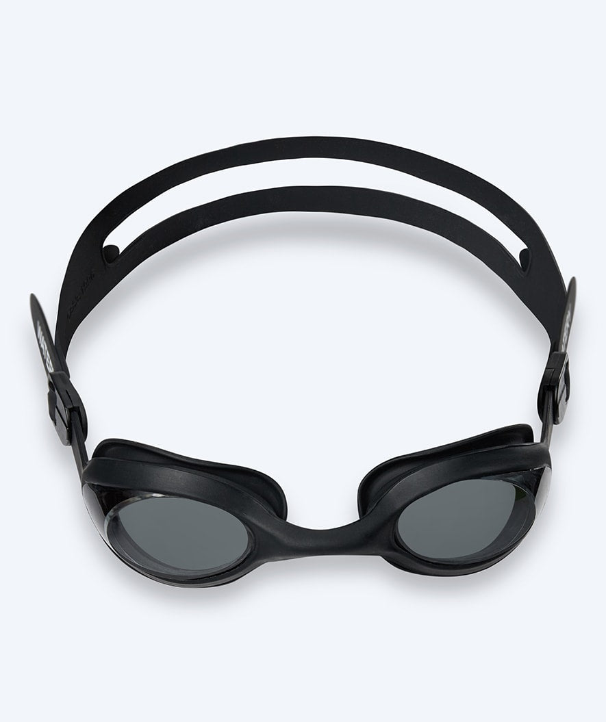 Watery nearsighted prescription swim goggles for adults - (-1.5) to (-8.0) - Matira - Black (Smoke lens)