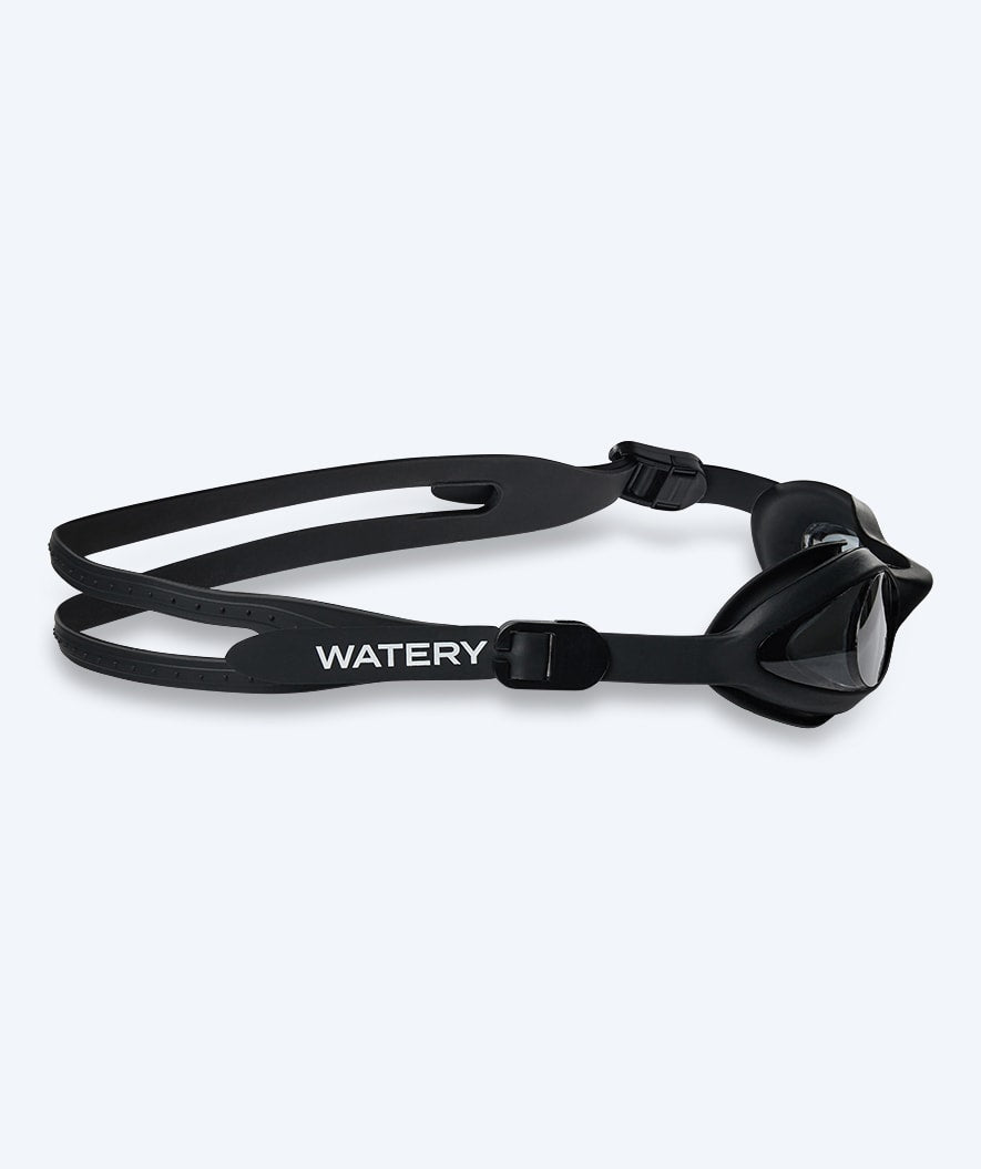 Watery nearsighted prescription swim goggles for adults - (-1.5) to (-8.0) - Matira - Black (Smoke lens)