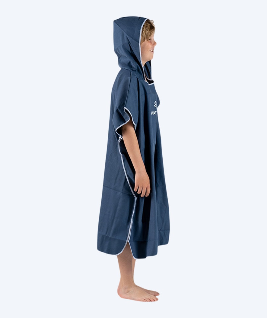 Watery bathing poncho for junior (6-15) - Microfiber - Dark blue