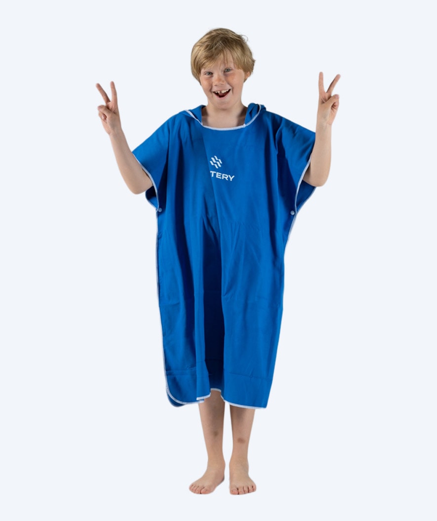 Watery bathing poncho for junior (6-15) - Microfiber - Royal Blue