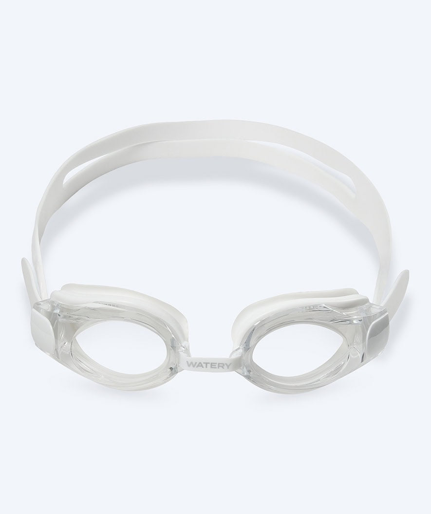 Watery nearsighted prescription swim goggles for adults - (-2.0) til (-5.0) - Naida - White