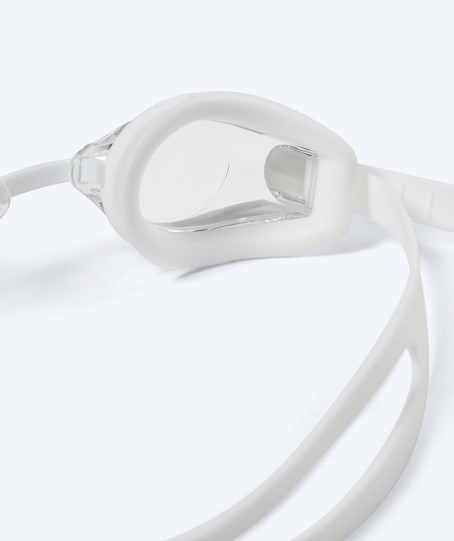 Watery nearsighted prescription swim goggles for adults - (-2.0) til (-5.0) - Naida - White
