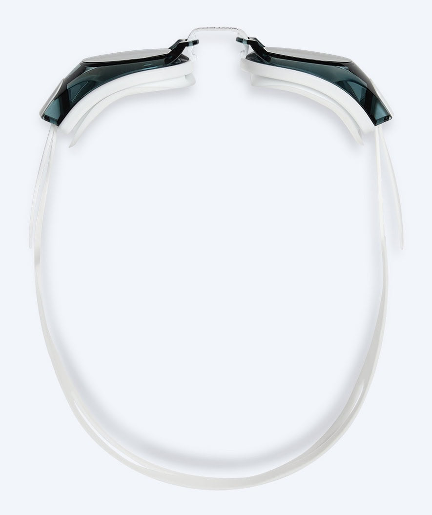 Watery nearsighted prescription swim goggles for adults - (-2.0) to (-5.0) - Naida - White (Smoke lens)