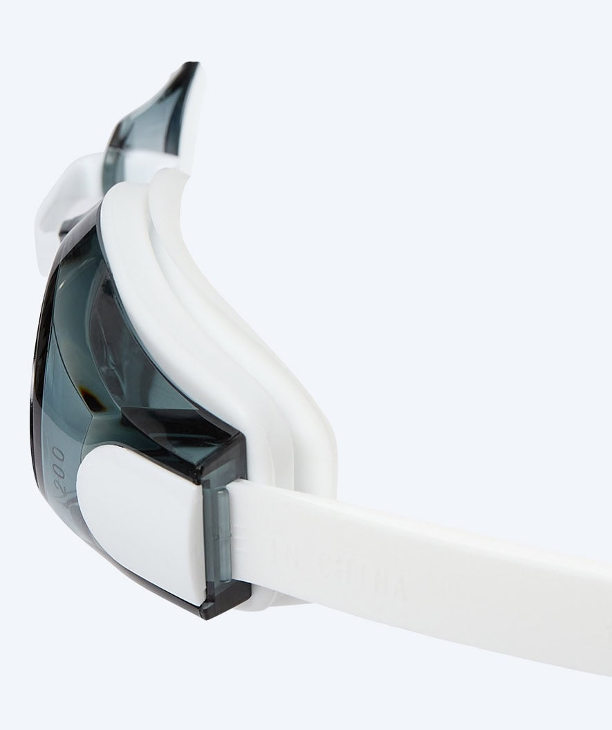 Watery nearsighted prescription swim goggles for adults - (-2.0) to (-5.0) - Naida - White (Smoke lens)