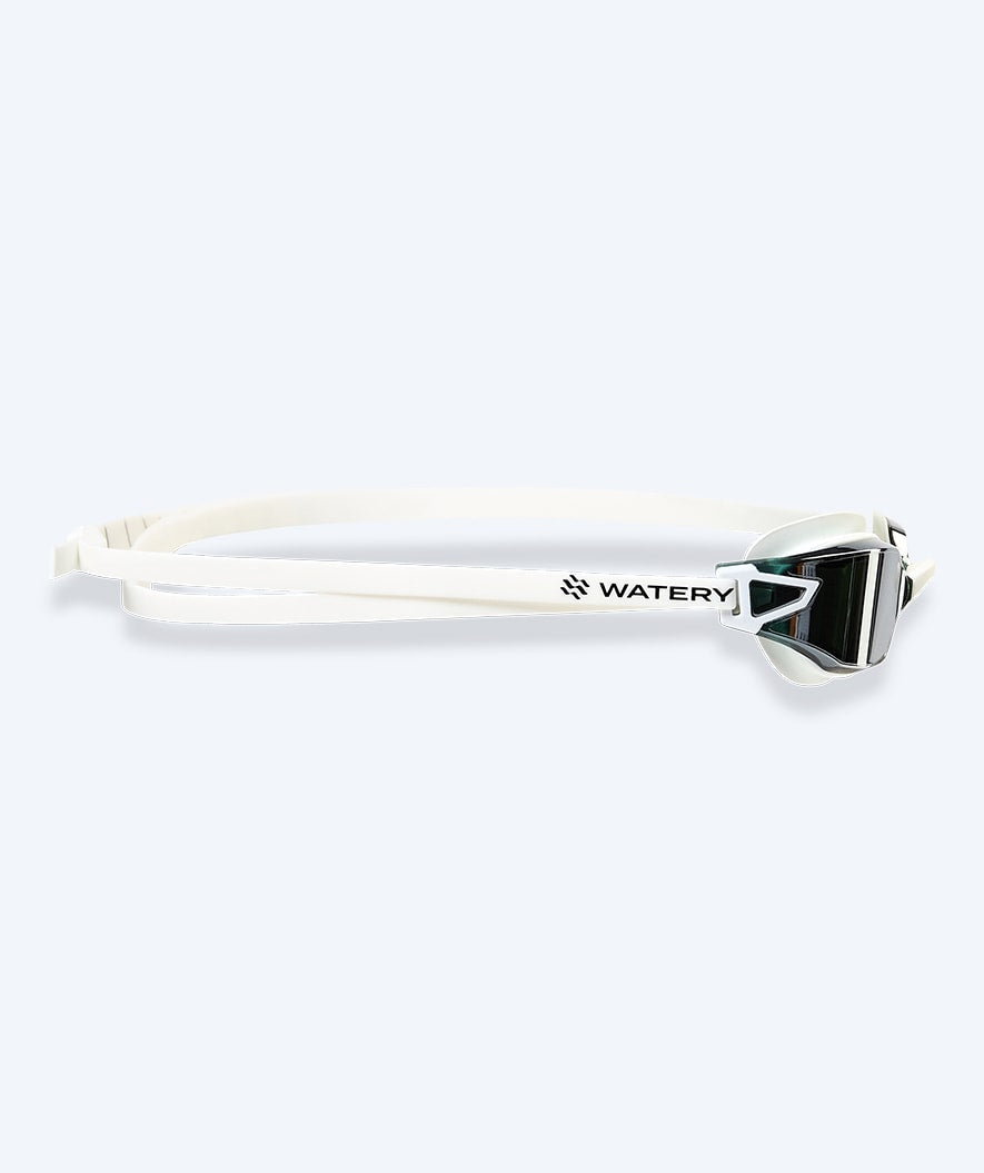 Watery competition swim goggles for kids - Power Lane - White/silver