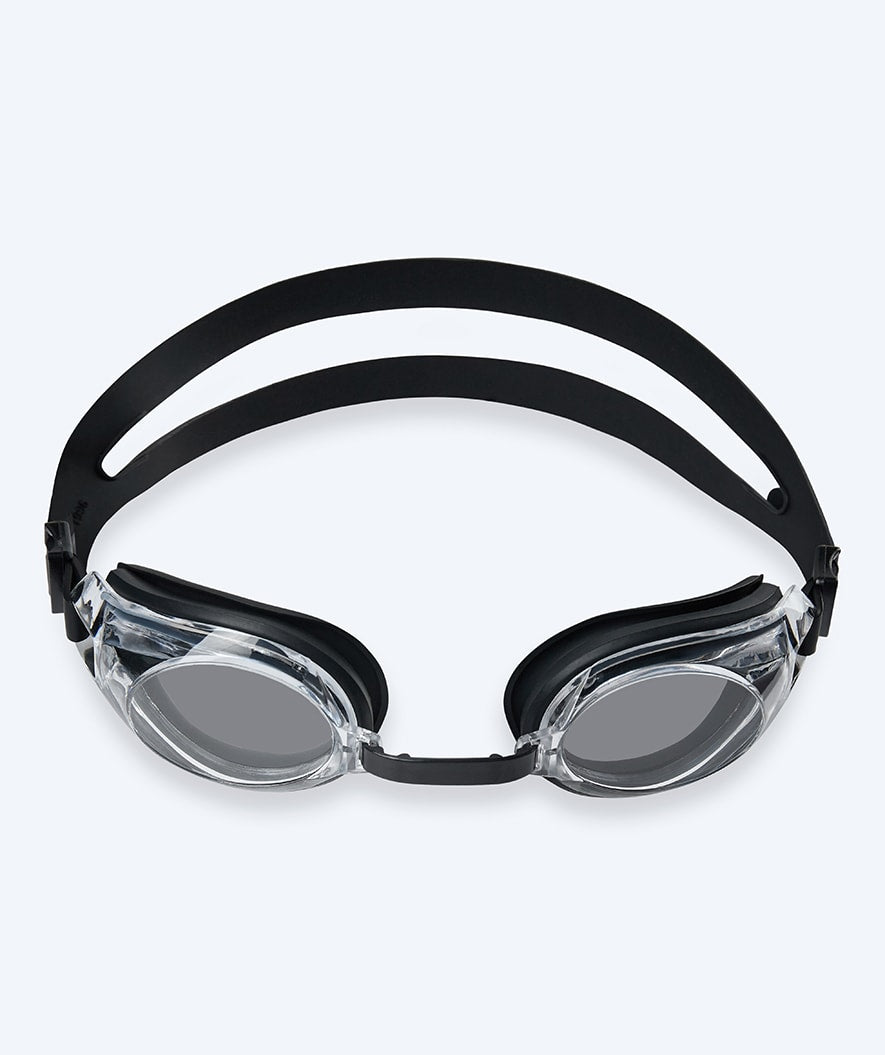 Watery farsighted prescription swim goggles for adults - (+2.0) to (+4.5) - Ridley - Black