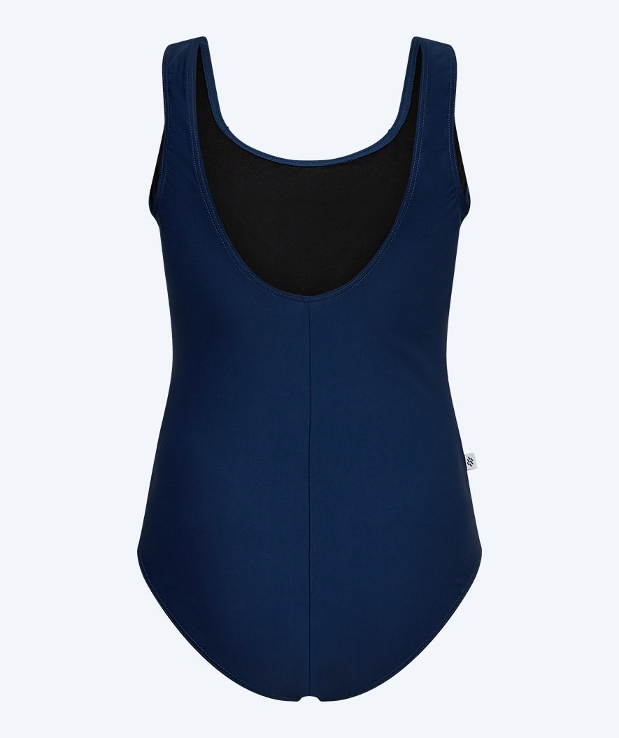 Watery swimsuit in big sizes for women - Tamaya U-Back - Dark blue/white
