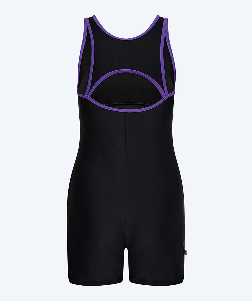Watery swimsuit with skirt for women - Tirta - Black/purple