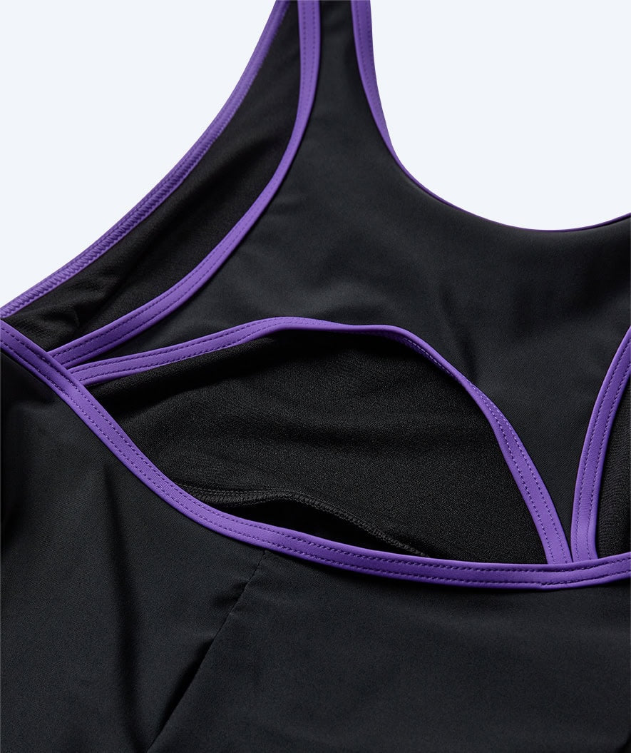 Watery swimsuit with skirt for women - Tirta - Black/purple