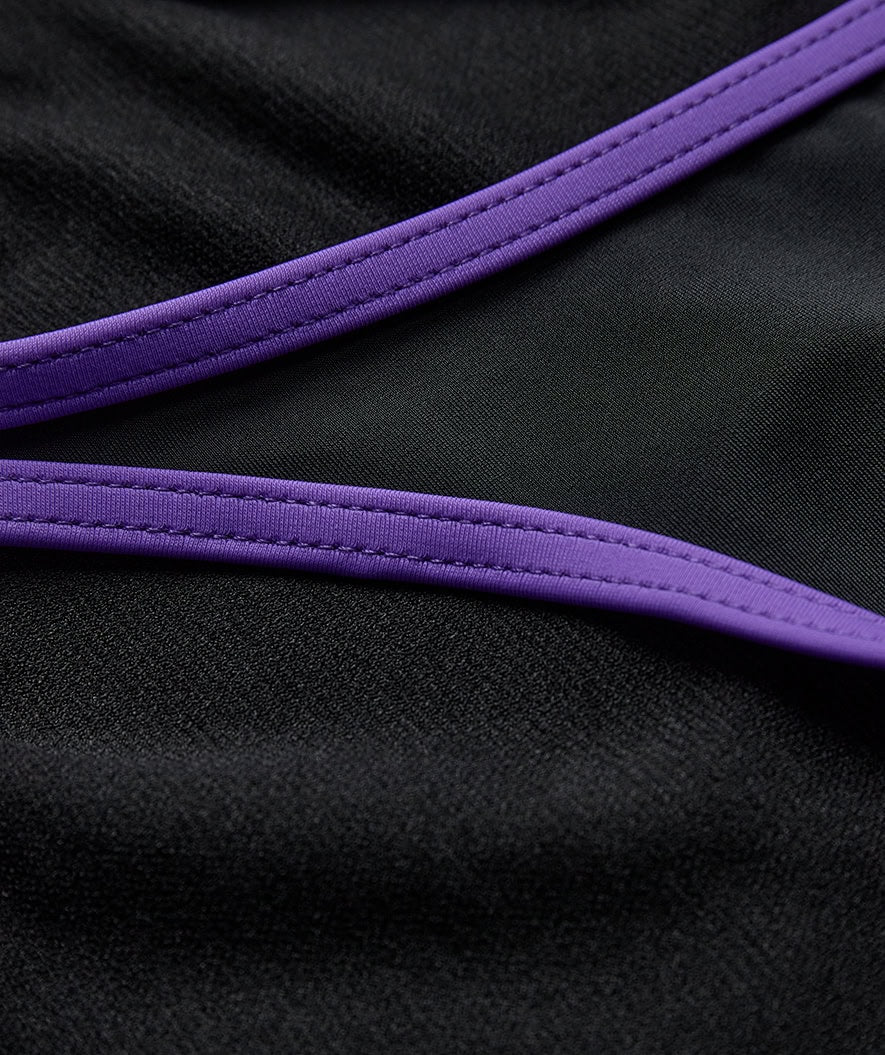 Watery swimsuit with skirt for women - Tirta - Black/purple