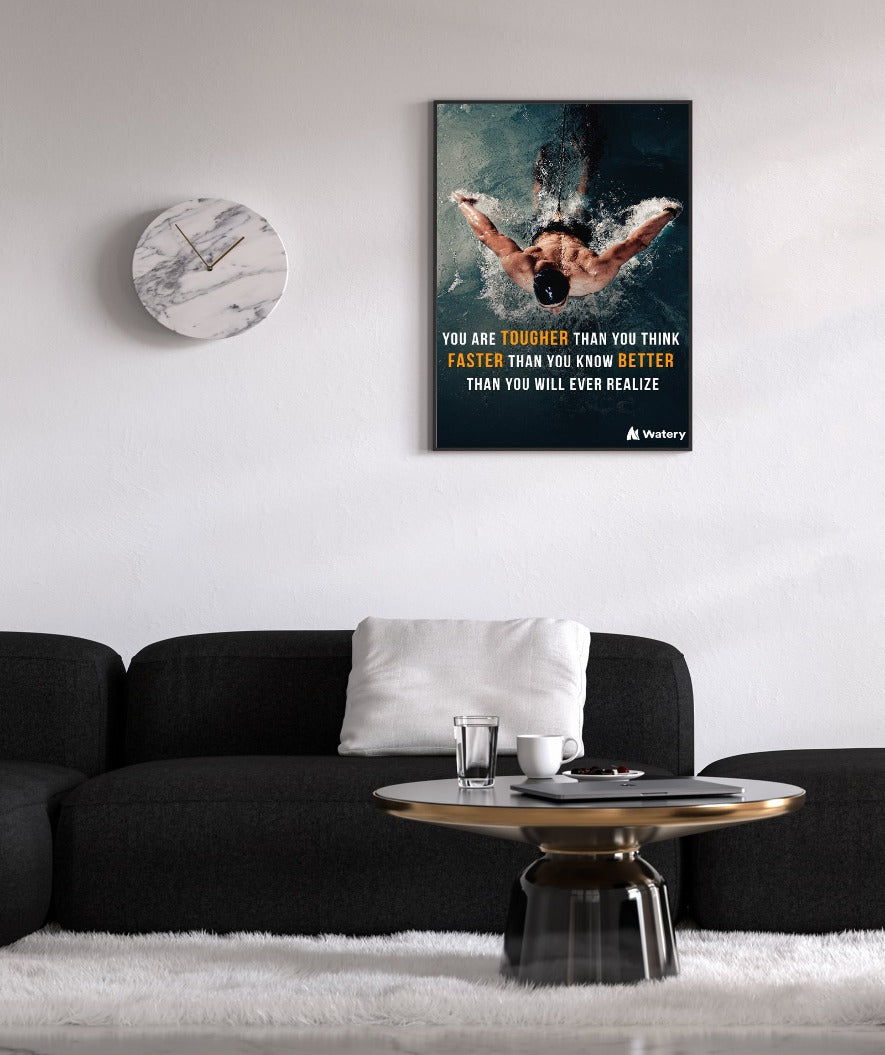 Watery swim poster - You are tougher, faster and better!