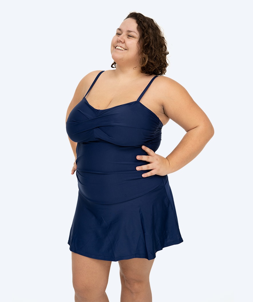 Watery swimsuit with skirt for women - Lana - Dark blue
