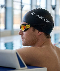 Watery training swimming goggles - Raven Mirror - Black/yellow
