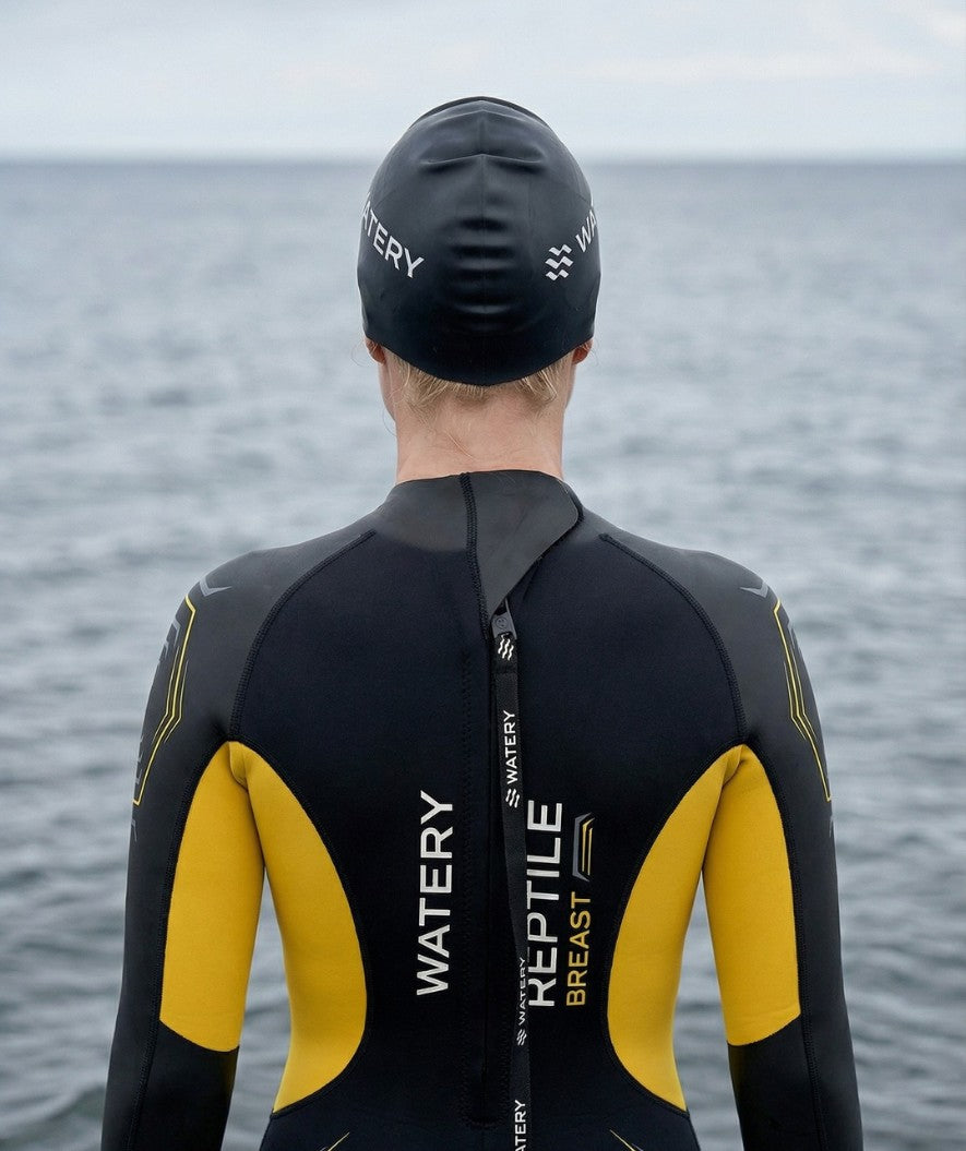 Watery wetsuit for women - Reptile Breast - Yellow