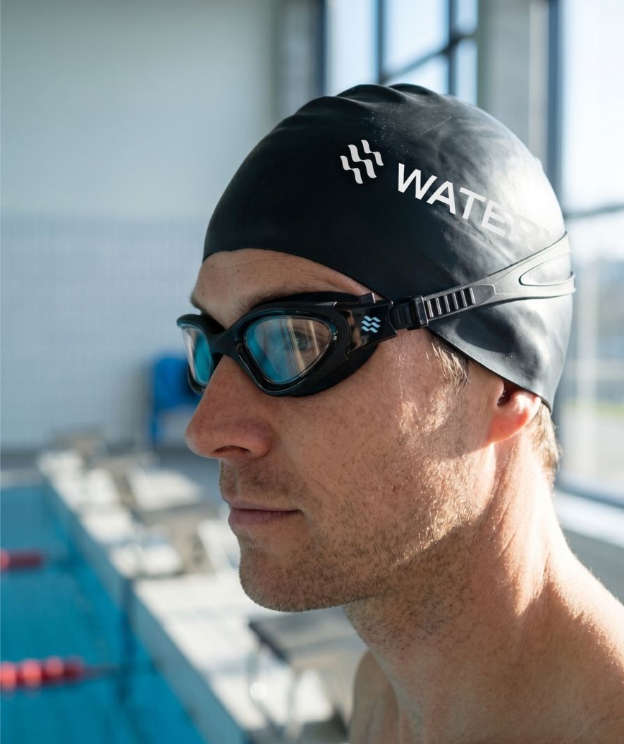 Watery training swimming goggles - Raven Active - Black/clear