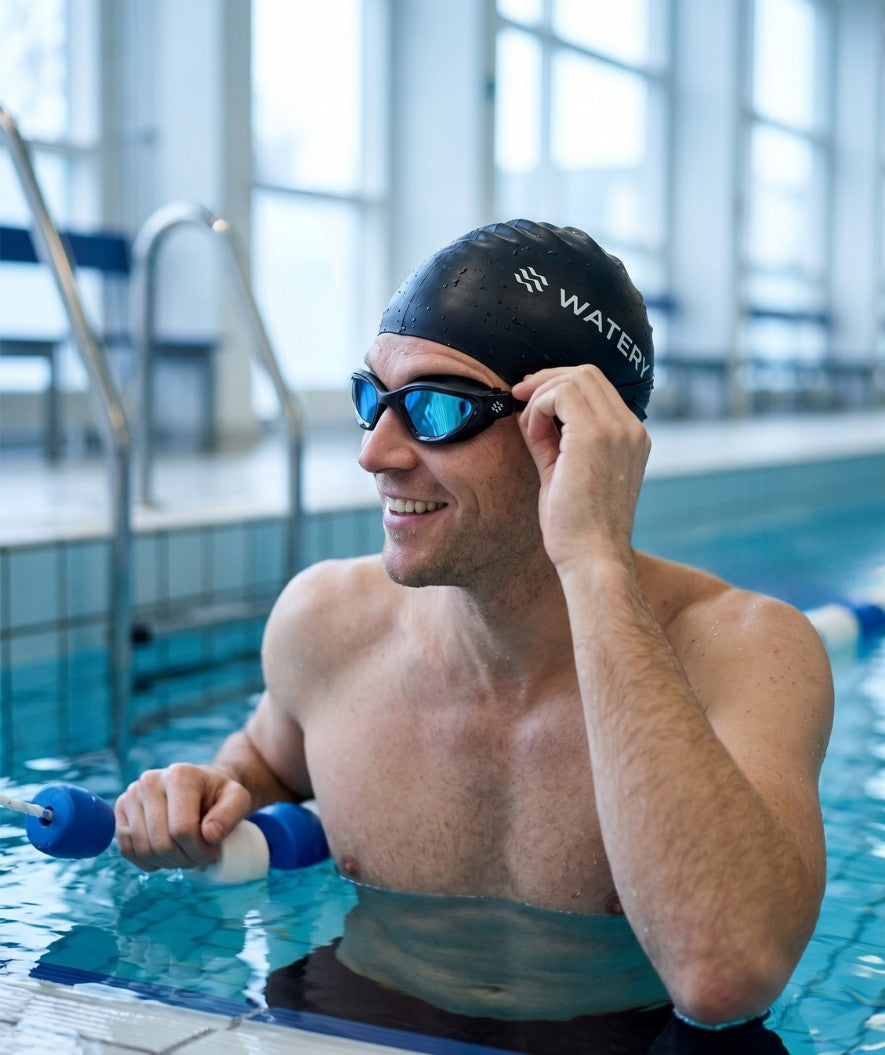 Watery training swimming goggles - Raven Mirror - Black/blue