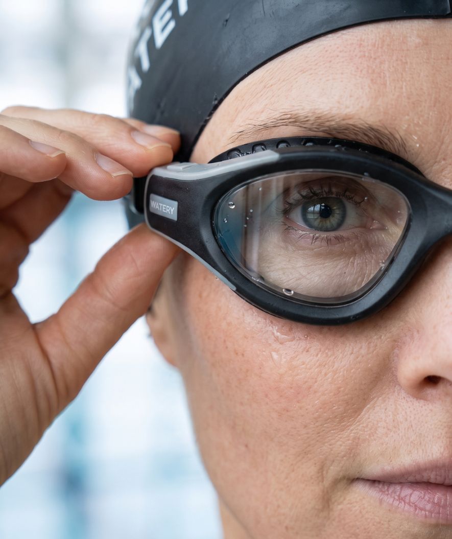 Watery training swimming goggles - Kelvin Active - Black/clear
