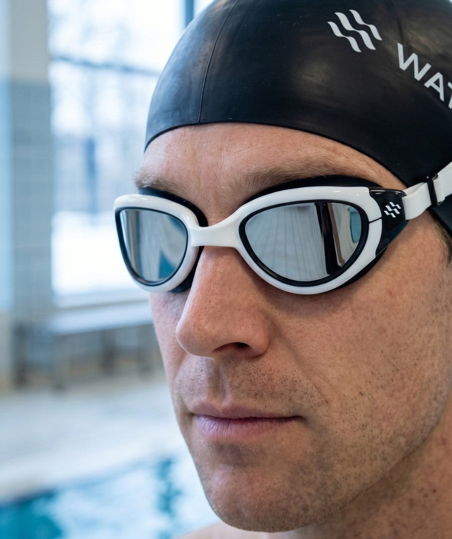 Watery training swimming goggles - Wade Mirror - Black/silver