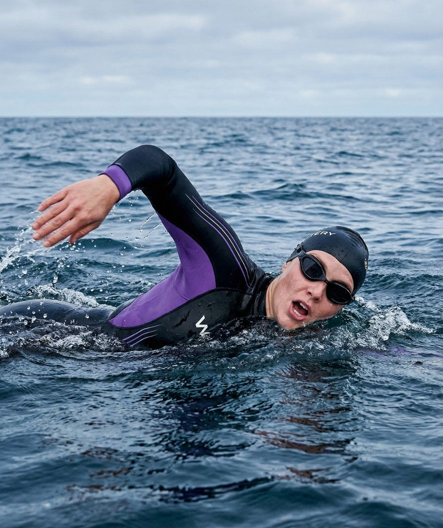 Watery wetsuit for women - Reptile Core - Black/purple
