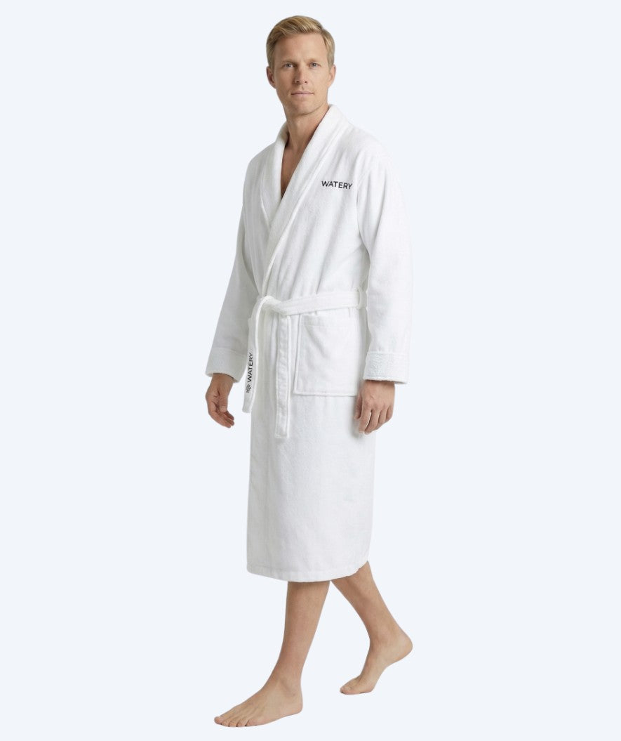 Watery bathrobe for men - Mariana - White