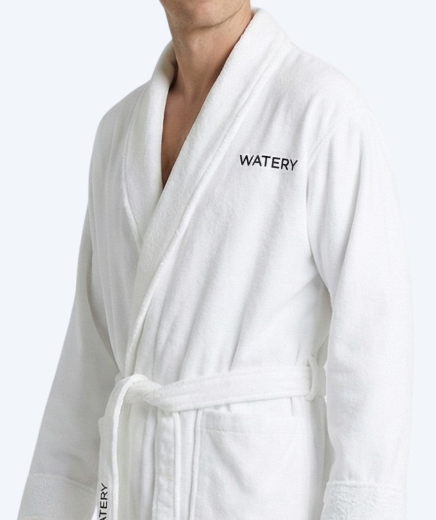 Watery bathrobe for men - Mariana - White