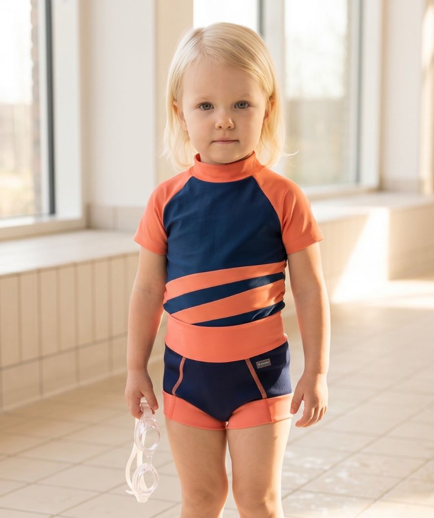 Watery swim nappies for kids - Neoprene Swim Nappy - Atlantic Orange