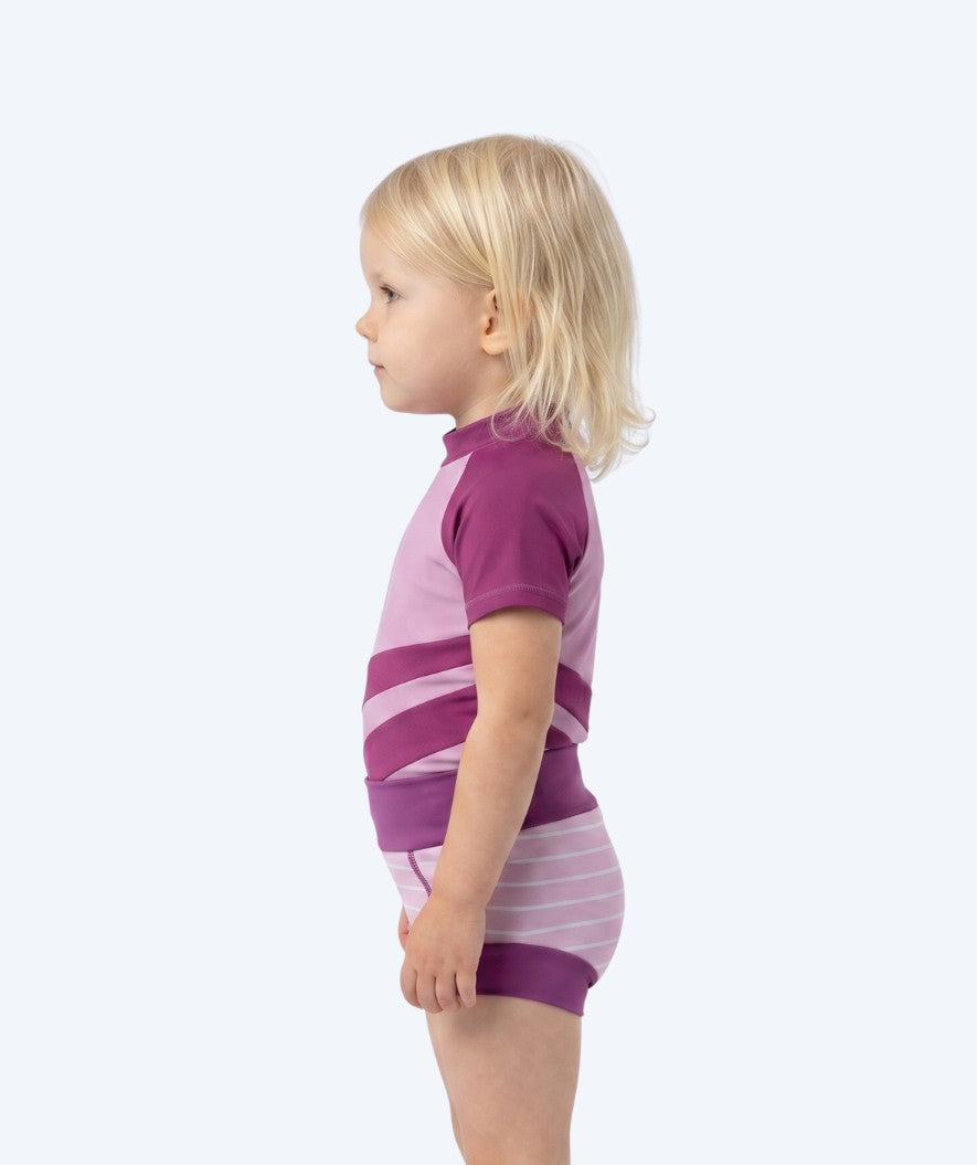 Watery swim nappies for kids - Neoprene Swim Nappy - Purple Stripes