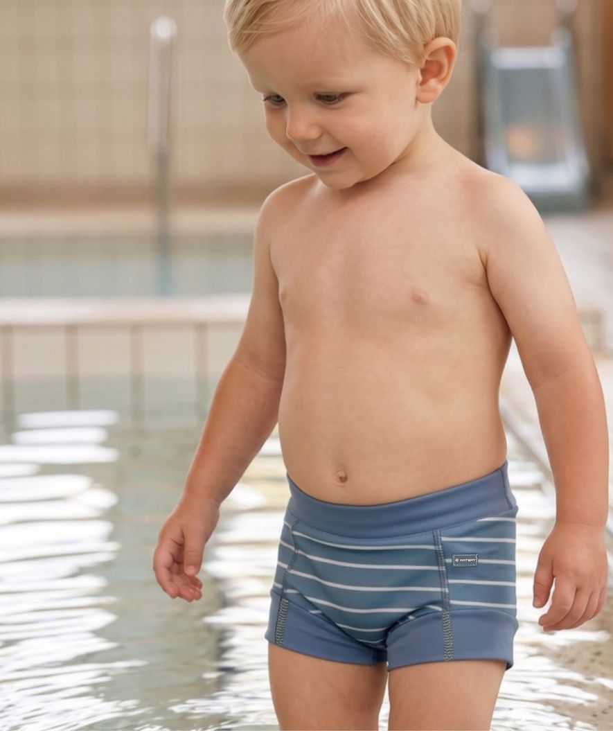 Watery swim nappies for kids - Neoprene Swim Nappy - Nordic Blue Stripes