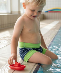Watery swim nappies for kids - Neoprene Swim Nappy - Green Stripes